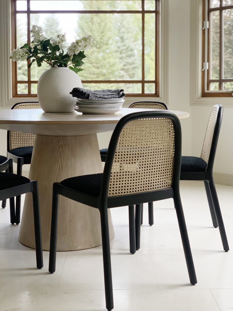 Caned dining chairs