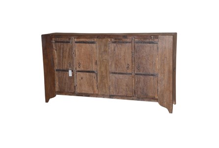 Black 4 Door Reclaimed Wood + Cast Iron Jali Sideboard | Living Spac