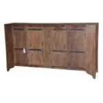 Black 4 Door Reclaimed Wood + Cast Iron Jali Sideboard | Living Spac