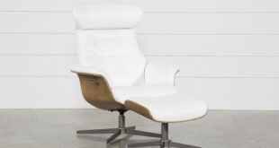Amala White Leather Reclining Swivel Chair With Adjustable .