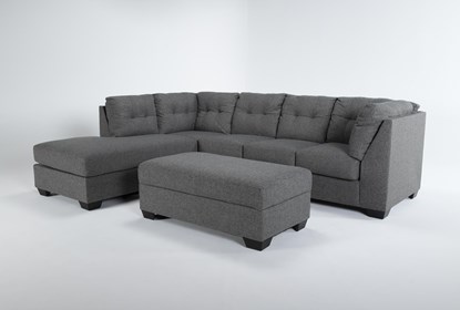 Arrowmask Charcoal 2 Piece Sectional with Left Arm Facing Chaise .