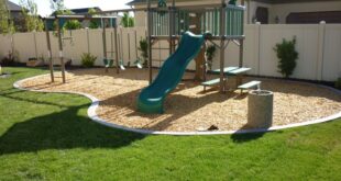 Backyard playground in the landscaping in South Jordan, Utah in .