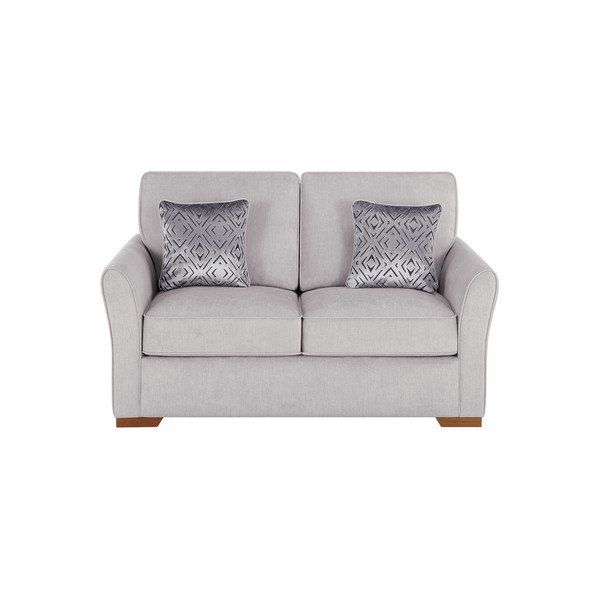 Jasmine 2 Seater Sofa Bed in Campo Silver Fabric | Oak .