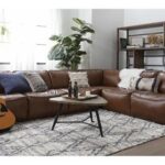 Burton Leather 3 Piece 103" Modular Sectional With 2 Loveseats .