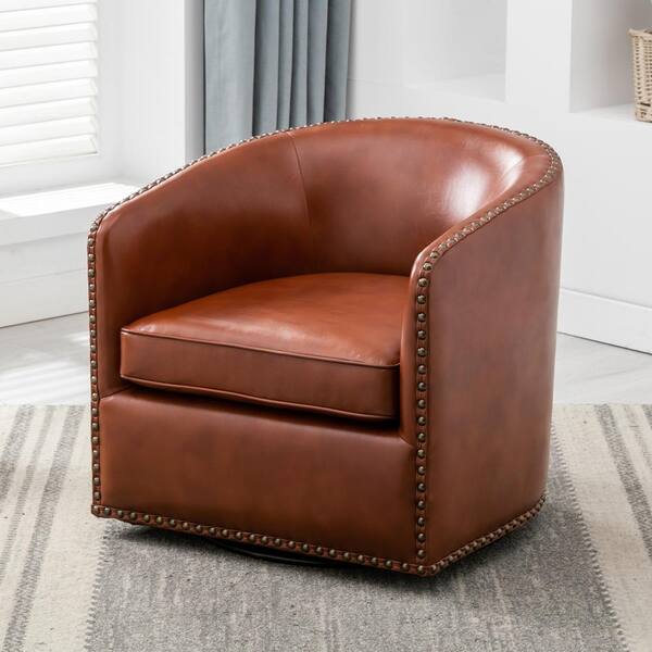 Tyler Swivel Caramel Armchair 8085-57 - The Home Dep