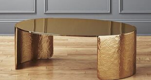 Cuff Hammered Gold Coffee Table | CB2 | Gold coffee table .