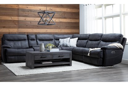 Denali II Charcoal 138" 6 Piece Reclining Modular Sectional with 2 .