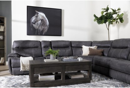 Denali II Charcoal 138" 6 Piece Reclining Modular Sectional with 2 .