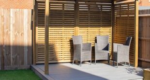 Slatted Wooden Garden Shelter | The Retreat | Outdoor pergola .