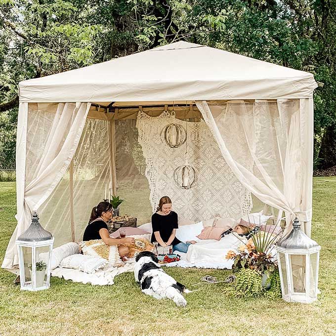 Backyard Glamping6 Easy Ideas | Backyard camping, Patio gazebo .