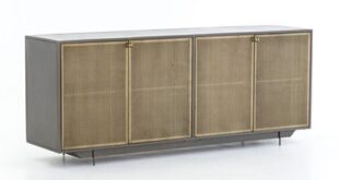 Gunmetal Perforated Brass 73" Sideboard | Living Spac