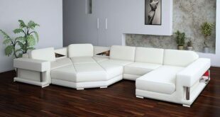 Stoughton Leather Sectional with Ottoman | Sectional with ottoman .