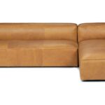 Taos Tan Mello Right Facing Leather Sectional Sofa | Article .