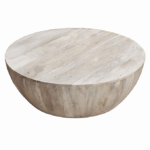 The Urban Port 36-Inch Round Mango Wood Coffee Table, Subtle .