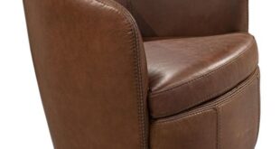 Barolo Swivel Club Chair in Vintage Cognac by Parker Living .