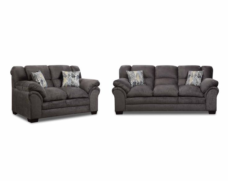 Crushed Grey Sofa & Loveseat Set | Sofa and loveseat set, Blue .