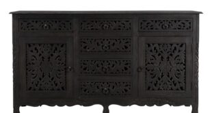 Aria 6-Drawer 2-Door Sideboard, Distressed Black | Sideboard .