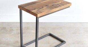 Reclaimed Wood C Table / Industrial Box Frame Side Table / C .