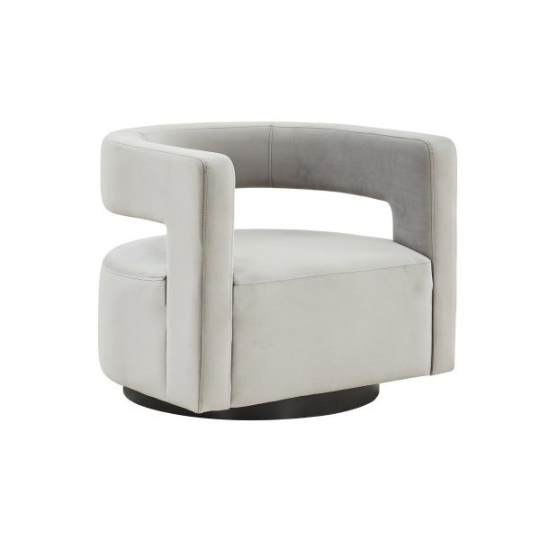 Edgar Velvet Swivel Chair in Light Grey by Safavieh | Swivel chair .