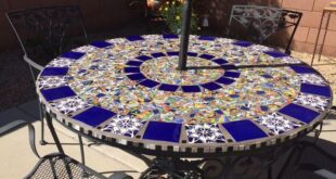 Mosaic Tile Patio Table | Tile patio table, Diy patio table .