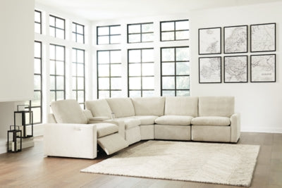 Hartsdale Linen 6-Piece Reclining Sectional with Console – Redwood .