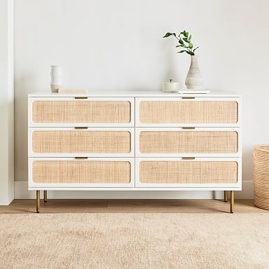 Ida Woven 6-Drawer Dresser (60") | Dresser design, Dresser drawers .