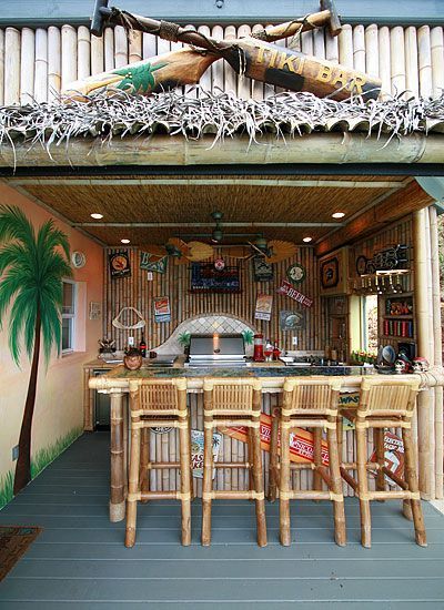 Tiki bar | Personal/Home Beach | Outdoor tiki bar, Backyard bar .