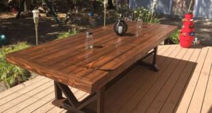 DIY Large Outdoor Dining Table - Seats 10-12 | Outdoor wood table .