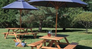 Larchmont 6 ft. teak picnic table | Picnic table with umbrella .