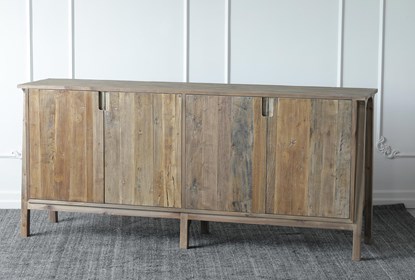 Natural Reclaimed Pine + Reclaimed Elm 4 Door Sideboard | Living .