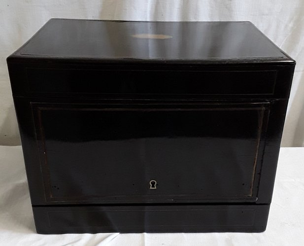 Antique Bar Box in Cherrywood with Brass Insert for sale at Pamo