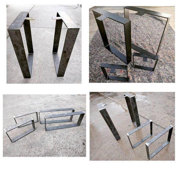 Hoop / Box Square Metal Table Legs. Raw Industrial Look or - Etsy .