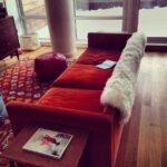 Retro bohemian home decor | Red couch living room, Living room red .