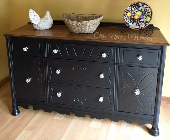 Lamp Black Painted Dresser | Black painted furniture, Painting .