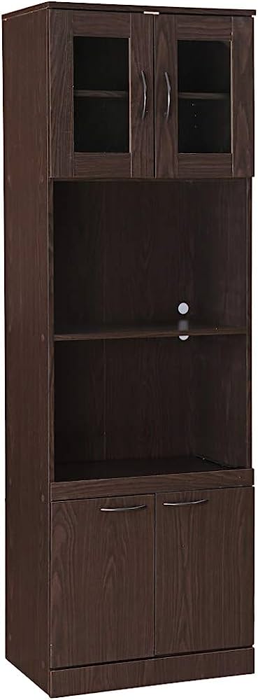 HomeTown Penelope Engineered Wood Storage Cabinet in Oak Brown .