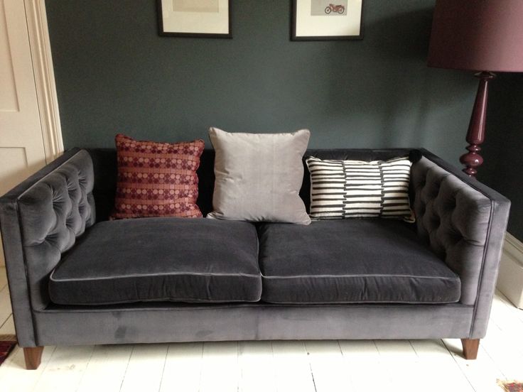 Grey Velvet Sofa | Velvet sofa uk, Sofa inspiration, Contemporary so