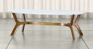 Elke Rectangular Marble Coffee Table with Brass Base + Reviews .