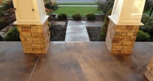 Concrete decor, Stained concrete porch, Stained concre