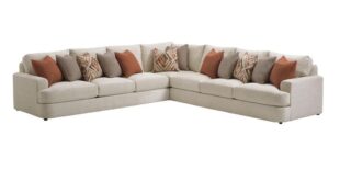 LAUREL CANYON Halandale Three Piece Sectional Sofa with Toss .