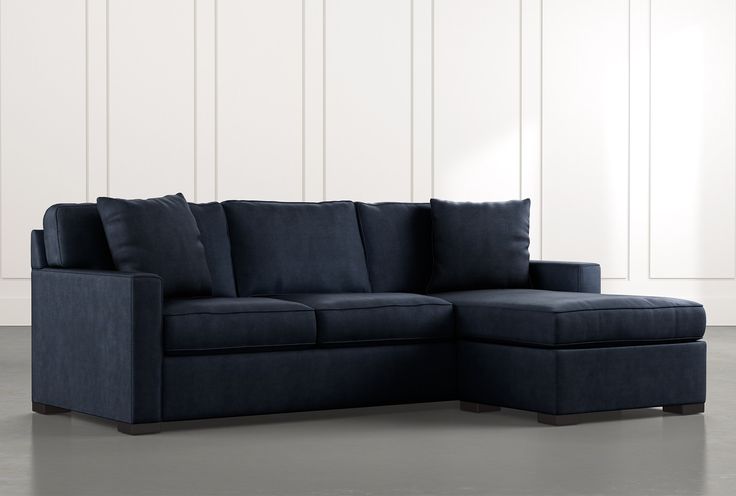 Taren II Navy Blue Reversible Sofa/Chaise Sleeper W/Storage .