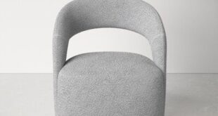 AllModern Teo 27" Wide Polyester Swivel Club Chair in Gray | Size .