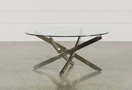 Torrin Round Cocktail Table, Silver, Coffee Tables | Round .