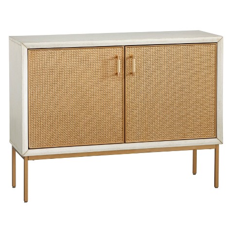 Lati Rattan Door Buffet Antique White/natural - Buylateral : Targ