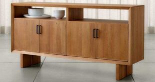 Crate & Barrel Monarch Natural Solid Walnut Sideboard | Large .