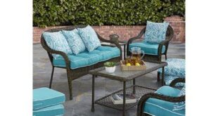 Winston Porter Adelphine Outdoor Seat Cushion Blue 6.0 x 19.5 x .