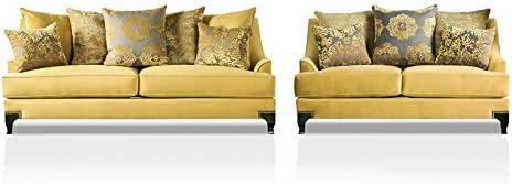 Discover Elegance: Our Review of the Charlette Gold Sofa Set