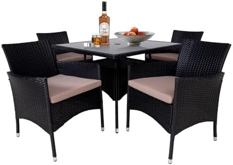 Exploring Comfort: Our Review of the 5 PCS Wicker Dining Set