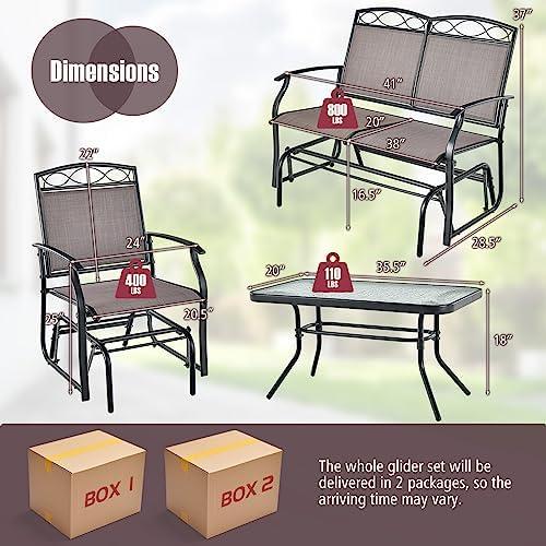 Transform Our Outdoor Space with ‍Giantex's 4-PC Glider Set!