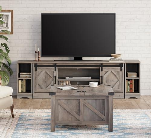 Discovering the WAMPAT Farmhouse TV Stand & Coffee Table Set