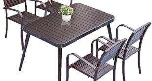 Stylish 5-Piece Outdoor Dining Set with Cushions and Table